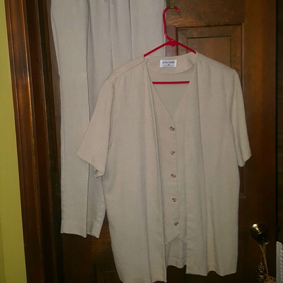 Alfred Dunner Linen Pant Set - Picture 1 of 11